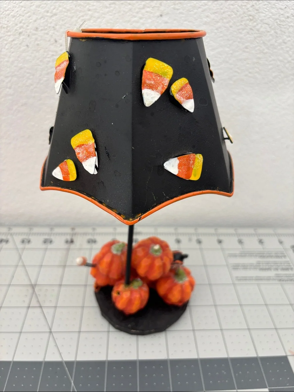 Halloween Pumpkin Cluster Table Lamp - Tea light holder - Black and Orange